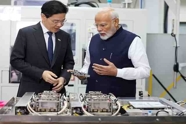 PM Narendra Modi with his Singapore counterpart Lawrence Wong at AEM Holdings Ltd